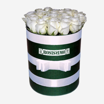 Fehér rózsadoboz – Kerek – Nagy – Friss virágból